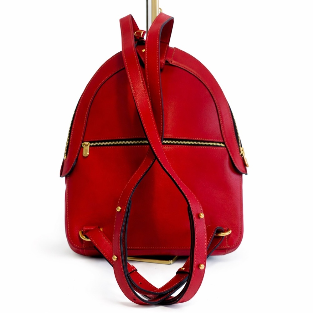 Delvaux • Amitie Red Leather Backpack, Excellent Condition - Picture 3 of 17